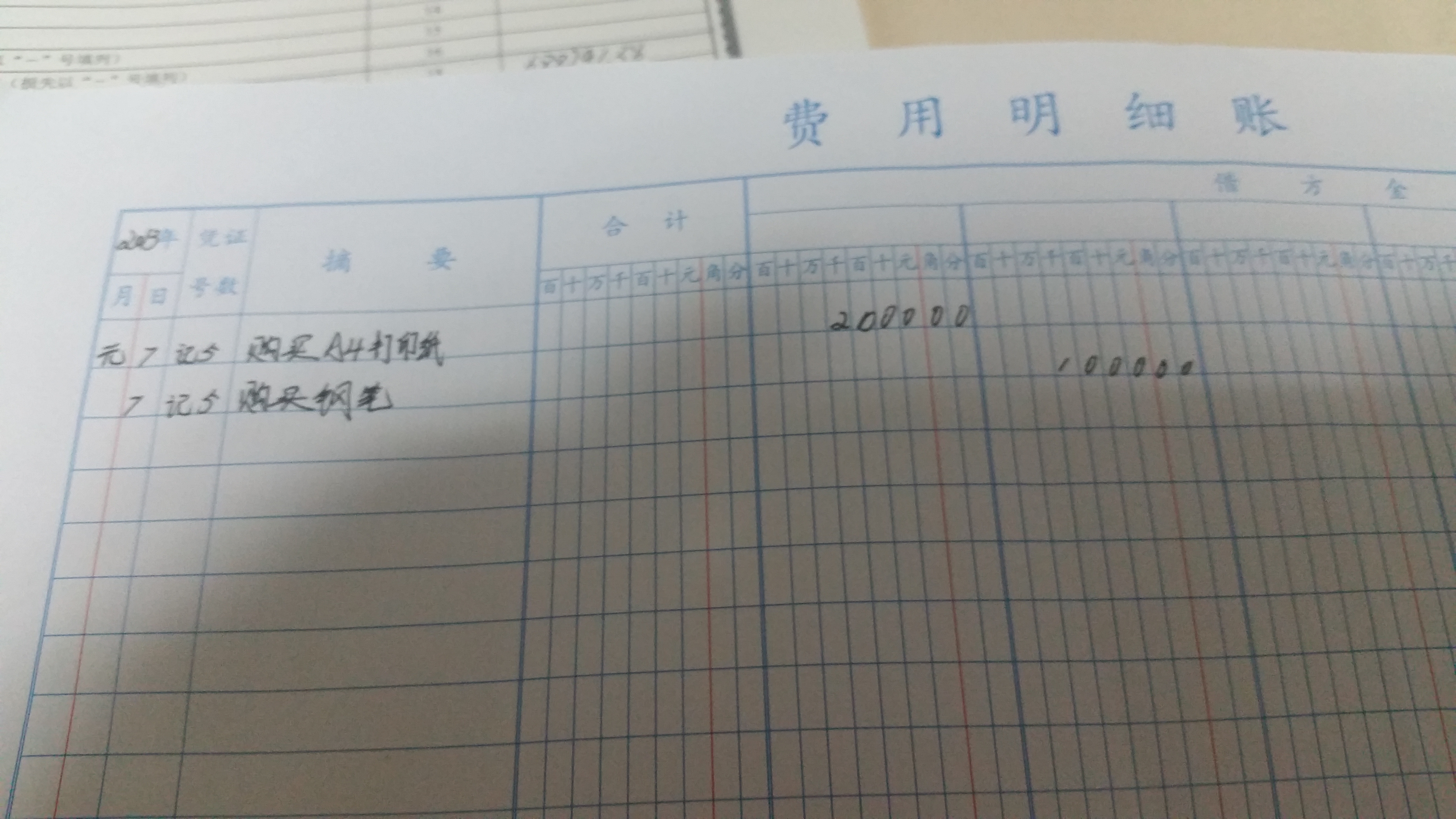 怎样填写这张费用明细账