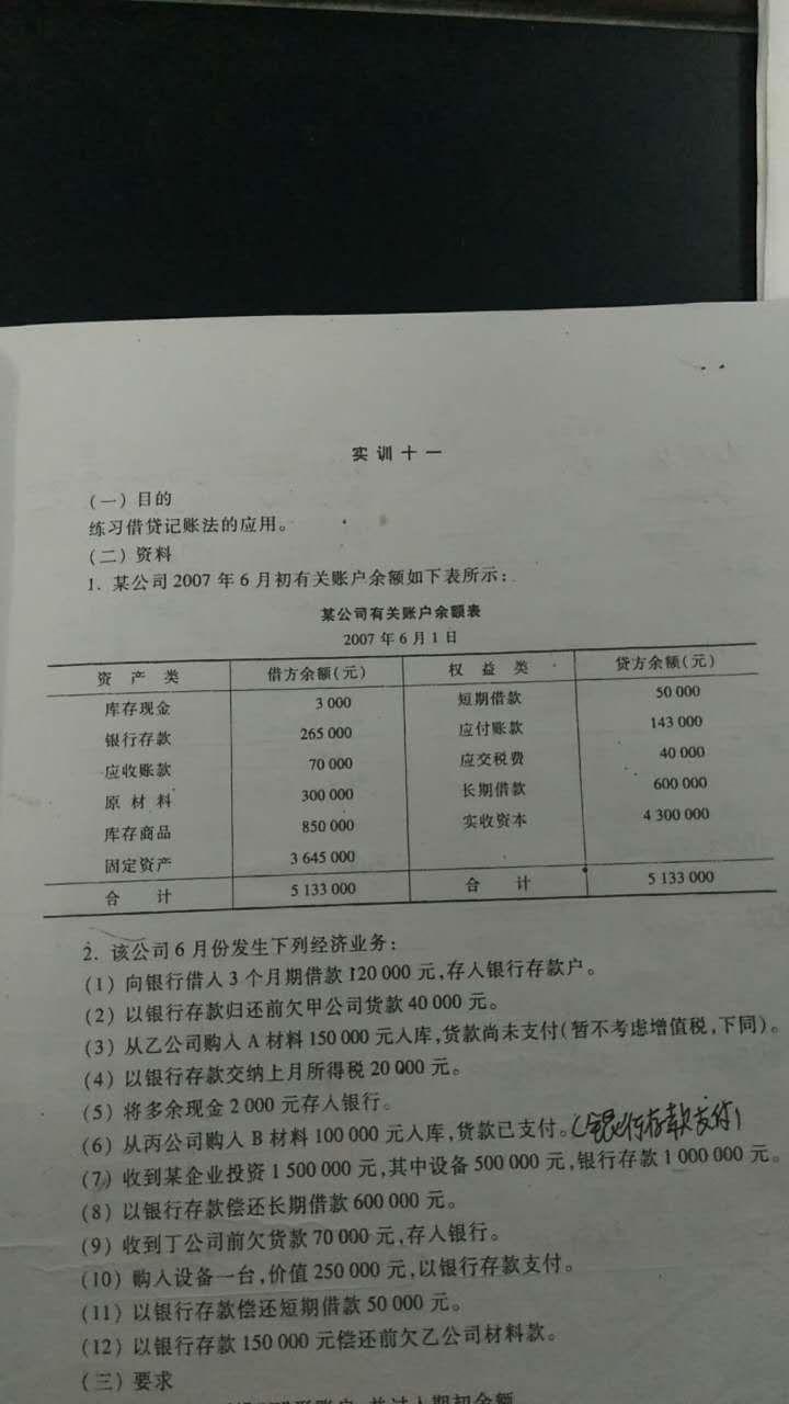 t字形账户,余额表